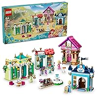 Disney Princess: Disney Princess Market Adventure, Building Playset Toy for Kids, Treasure Map and 4 Mini-Doll Figures, Fairy Tale Toy Gift for Girls and Boys Ages 6 Plus, 43246