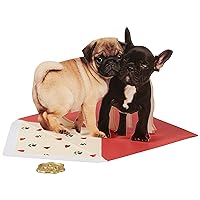 Happy Anniversary Card, Die-Cut Two Dogs (Pug & Frenchie) (NA-0013)
