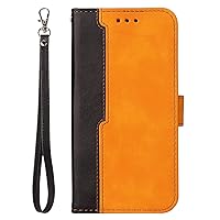 XYX Wallet Case for Samsung A13 5G, Premium PU Leather Wallet Case with Wrist Strap Card Slots and Kickstand Flip Cover for Galaxy A13 5G, Orange