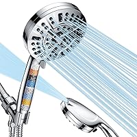 High Pressure Shower Head with Handheld, 10-mode Filtered Detachable 5