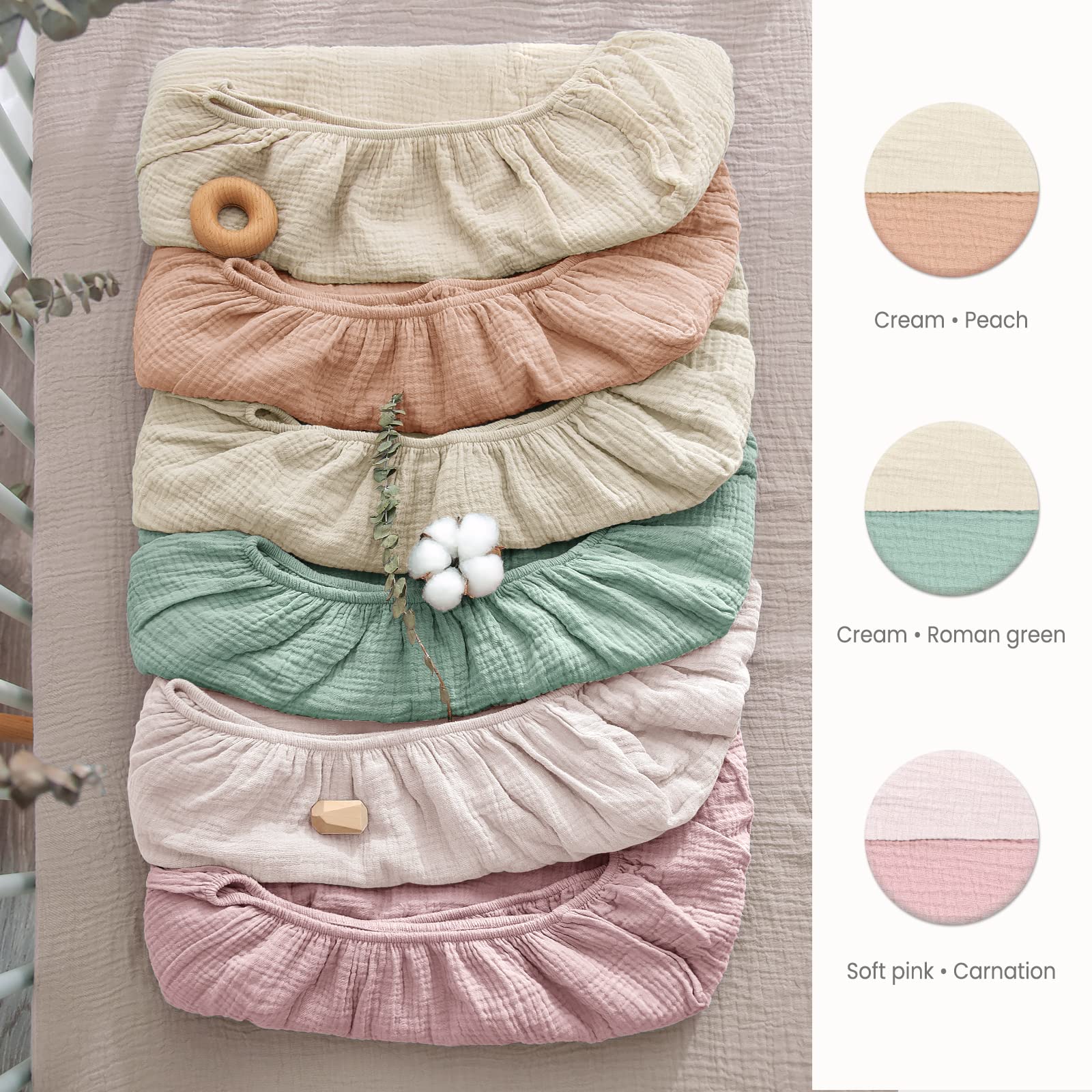 Muslin Crib Sheets & Quilted Changing Pad Covers