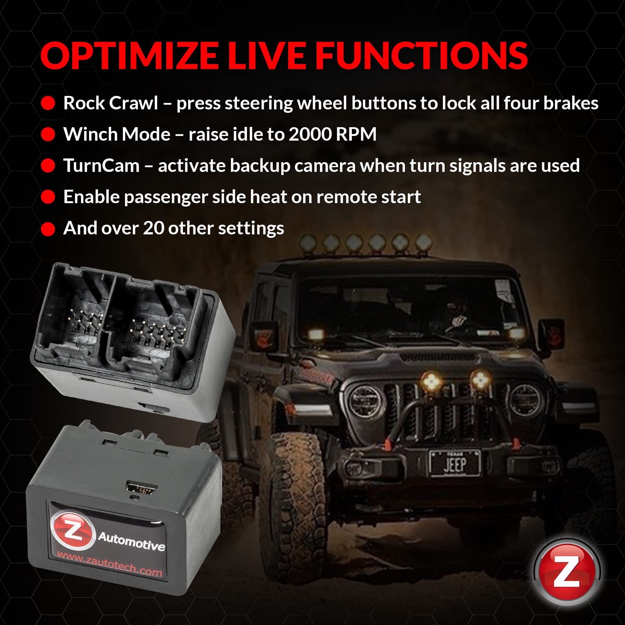 Mua Z Automotive Tazer JL/JT Mini Programmer - Compatible with Jeep Wrangler  JL and Gladiator JT 2018-2022 - Customize Over 50 Settings - Activate Rock  Crawl, Winch Mode, Light Show and More