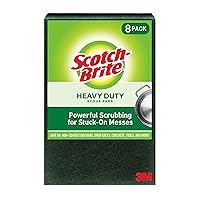 Scotch-Brite Heavy Duty Large Scour Pads, Scouring Pads for Kitchen and Dish Cleaning, 8 Pads
