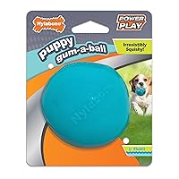 Nylabone Power Play Puppy Gum-a-Ball, Puppy Ball - Interactive Puppy Enrichment Toys - Puppy Must Haves (1 Count)