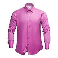 Perry Jacobs Exclusive Luxury Men's Slim Fit Long Sleeve Dress Shirt Color: French Rose. Size: 15'' Neck, 32''-33'' Sleeve.