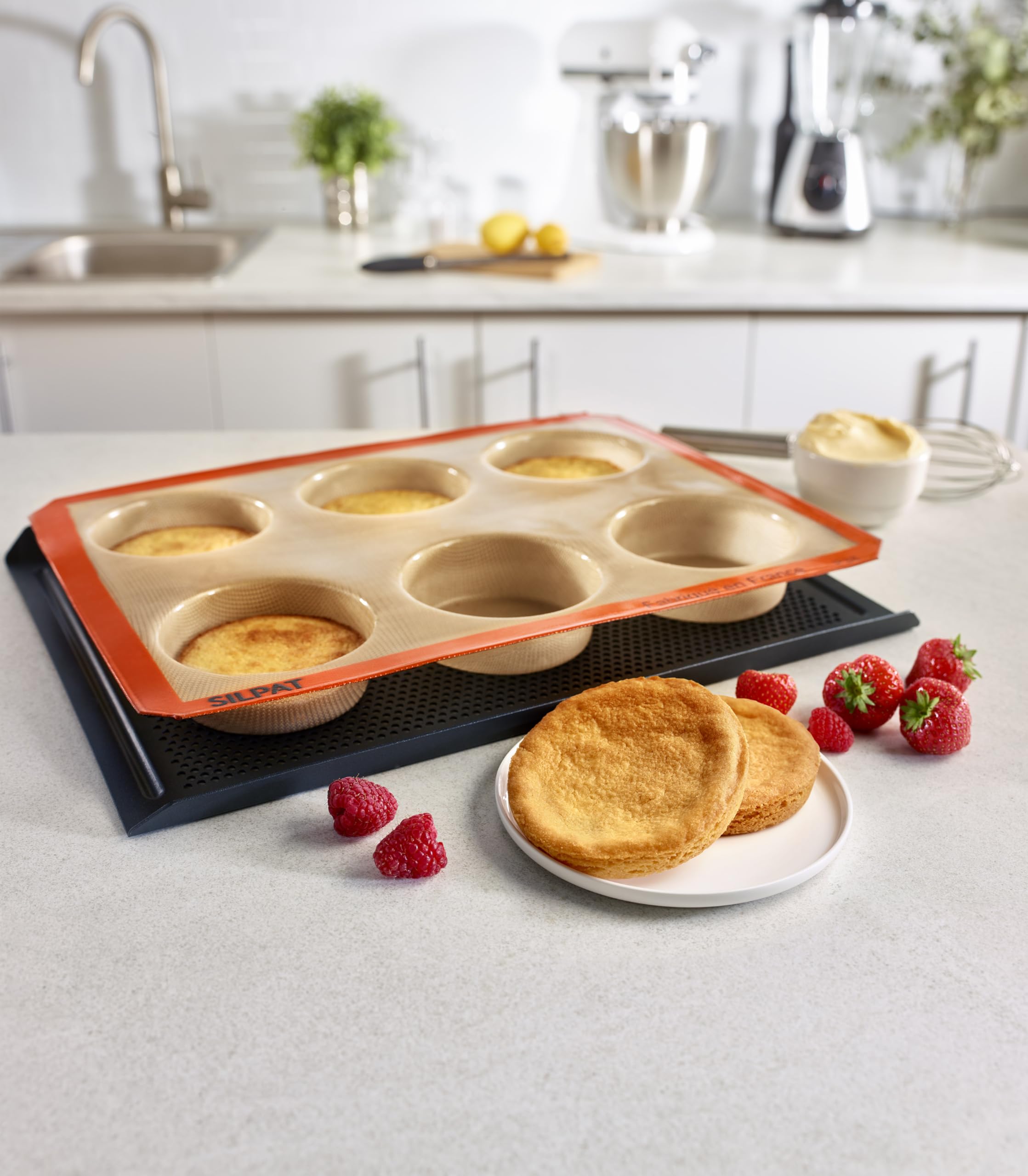 Silpat The Original Large Round Mini Cakes Mold, 6 Hole