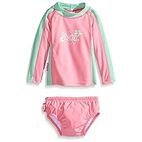 Baby-Girls Newborn Long Sleeve Rash Guard and Swim Diaper Lavender