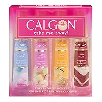 Calgon Take Me Away 4 Pc Gift Set (Refreshing Body Mist 2.0 Oz Of Cotton Candy Marsh Mallow Vanilla Swirl & Red Velvet) for Women By 2 Fl Oz