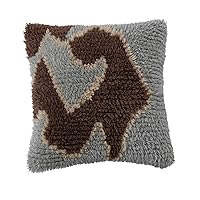Creative Co-Op Tufted Wool and Cotton Throw Pillow Cover with Abstract Design, Multicolor