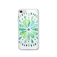 MILKYWAY Clear Case Compatible with iPhone 8/7 Clear Case Design Protective Back Case Cover for Apple iPhone 7/8 [Supports Wireless Charging] - WATERCOLOR MANDALA