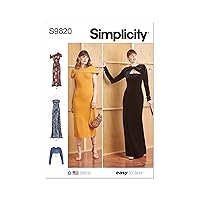 Simplicity Misses' Semi-Fitted Knit Dresses and Shrug Sewing Pattern Kit, Design Code S9820, Sizes 8-10-12-14-16, Multicolor