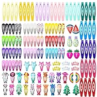 Hair Clips for Women Girls Kids Teens, Funtopia No Slip Metal Oval Snap Hair Clip Simple Barrettes Hairpins for Thin and Thick Hair (Mixed color)
