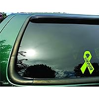 Survivor Ribbon Lime Green Lymphoma Cancer - Die Cut Vinyl Window Decal/sticker for Car or Truck 3.5
