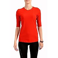 Hugo Boss Women's Eodara Red Plaid Short Sleeve Blouse Top US S IT 40
