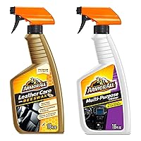 Armor All Car Leather Cleaner Spray, 16 Oz + Multi Purpose Cleaner, Car Cleaner Spray for All Auto Surfaces 16 Fl Oz