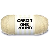 Caron One Pound Solids Yarn, 16oz, Gauge 4 Medium, 100% Acrylic - One Pound Cream - For Crochet, Knitting & Crafting ( 1 Piece )