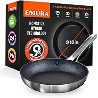 Emura Professional 10 inch Non Stick Frying Pan | Cookware Aluminum Nonstick Coating Skillet | PFOA and PTFE free, Scratch Resistant, Induction & Oven Safe Cooking | All stovetops