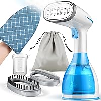 Steamer for Clothes, 15s Heat-up Handheld Clothes Steamer with Ironing Glove, 1300W Garment Steamer Fabric Wrinkle Remover, 3 Continuous Steam Modes, Portable Steam Iron for Travel and Home
