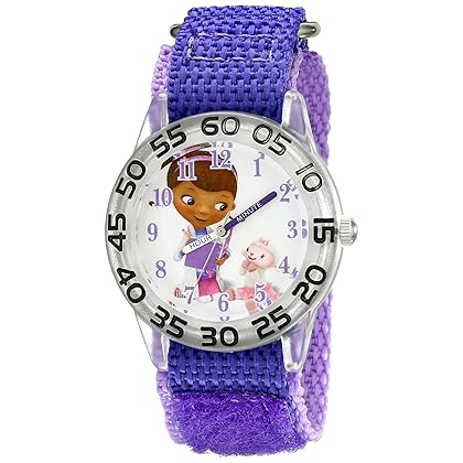 Disney Jr. Kids' Plastic Time Teacher Analog Quartz Nylon Strap Watch