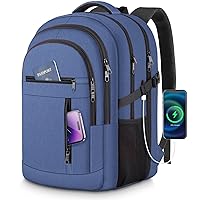 Laptop Backpack, 17.3 inch Business Travel Anti Theft Slim Durable School Laptops Backpack with USB Charging Port, Waterproof laptop Bag for Women & Men Fits 17.3 Inch College Laptop Backpack, Blue