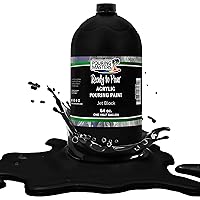 Jet Black Acrylic Ready to Pour Pouring Paint - Premium 64-Ounce Pre-Mixed Water-Based - for Canvas, Wood, Paper, Crafts, Tile, Rocks and More