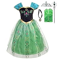 Girls Princess Snow Ice Queen Sister Costumes Halloween Birthday Fancy Party Dress Up with Accessories