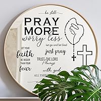Religious Wall Mirror Decals - Set of 10 Black Inspirational Vinyl Stickers Bible Quotes Scripture Peel and Stick Decals for Bedroom Decor Family Room Office