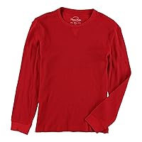 American Heritage Mens Textured LS Basic T-Shirt, Red, XX-Large