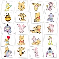 60 Pcs Winnie Temporary Tattoo Stickers for The Pooh Kids Party Favors Baby Shower Decorations Cute Winnie Birthday Party Supplies
