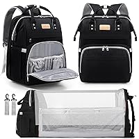 Diaper Bag Backpack, Large Capacity Multifunction Diaper Backpack with Changing Pad for Boy Girl, Travel Baby Bag for Moms Dads, Baby Registry Search Shower Gifts Waterproof Black