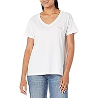 Emporio Armani Women's Limited Edition We Beat as One Cotton Jersey V Neck Boyfriend Fit Tee