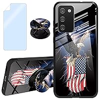 Galaxy A41 Case with Screen Protector + Kickstand Eagle Theme Design, Phone Case for Samsung Galaxy A41 Case Shockproof Anti-Slip Full Protection Cover