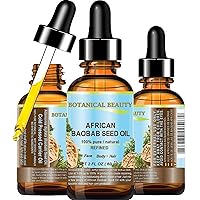 African BAOBAB SEED OIL 100% Pure Natural Refined Cold-pressed carrier oil 2 Fl oz 60 ml For Face, Skin, Body, Hair, Lip, Nails. Rich in vitamin C by Botanical Beauty