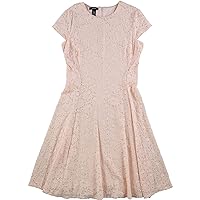 Alfani Womens Lace A-line Dress, Pink, 16