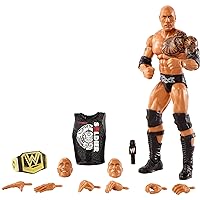 WWE Ultimate Edition The Rock Action Figure with Interchangeable Heads, Swappable Hands, & WWE Championship for Ages 8 Years Old & Up