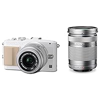 Olympus E-PL5 Interchangeable Lens Digital Camera Double Zoom Kit (White) E-PL5 DZKIT - International Version (No Warranty)