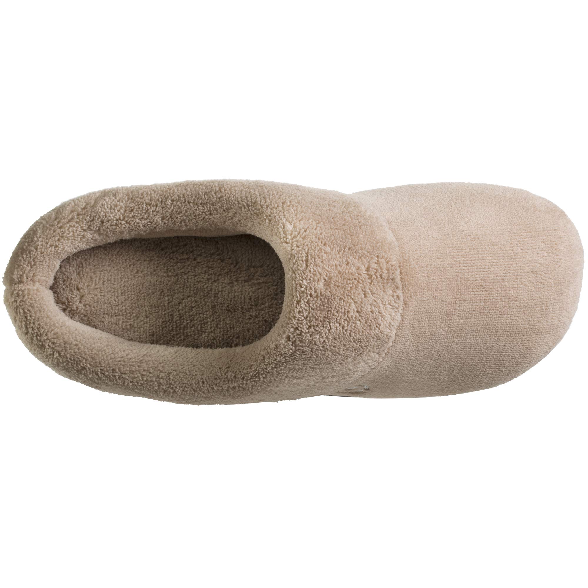 isotoner Women's Cozy Terry Hoodback Clog Slipper with Soft Memory Foam, Comfort Arch Support, and an Indoor/Outdoor Sole