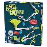 Gecko Run Marble Run Starter Set by Thames & Kosmos – 63 Piece Vertical Marble Run Toy with Flexible Tracks | Fast, No-Mess Setup with Residue-Free Nano-Adhesive Pads for Hours of Creative Play