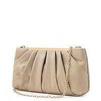 Clutch Purse for Women,Elegant Pleated Evening Bag, Foldover PU Leather Crossbody Shoulder Handbag
