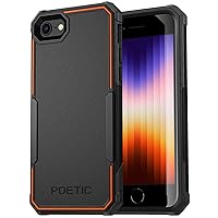 Poetic Neon Series for iPhone SE 2022 Case (3rd Gen) / iPhone SE 2020 /iPhone 8/7, [6FT Military Grade Drop Tested] Dual Layer Heavy Duty Rugged Lightweight Shockproof Protective Case Cover, Black