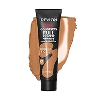 Revlon ColorStay Full Cover Longwear Matte Foundation, Heat & Sweat Resistant Lightweight Face Makeup, Toast (410), 1.0 oz