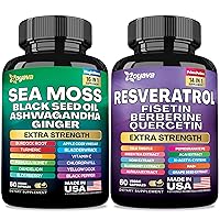 Sea Moss 16-in-1 and Resveratrol 14-in-1 Supplement Bundle - 30 Day Supply