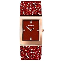 Sekonda Rocks Ladies 26mm Quartz Watch in Red with Analogue Display, and Red Rock Crystal Bracelet 40463