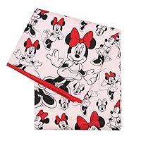 Bumkins Disney Baby Splat Mat for Under High Chair, Babies Toddlers Eating Mess Mat, Waterproof Reusable Cloth for Arts and Crafts, Play Mat for Kids, Floor or Table, Fabric 42inx42in, Minnie Mouse