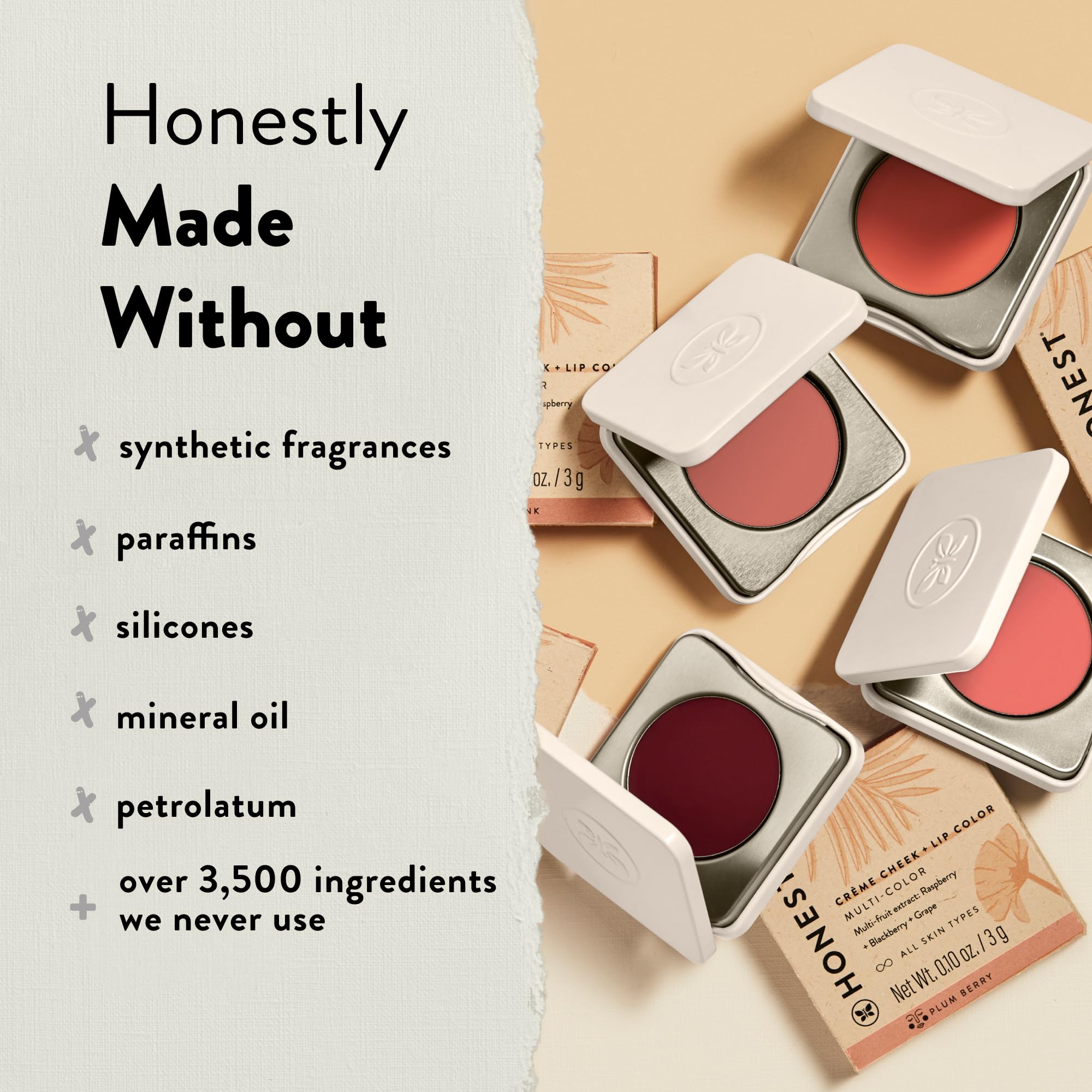 Honest Beauty 2-in-1 Creme Cheek Blush + Lip Color | EWG Verified, Vegan + Cruelty Free | Rose Pink, .1 oz