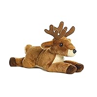 Aurora® Adorable Flopsie™ White Tailed Buck Stuffed Animal - Playful Ease - Timeless Companions - Brown 12 Inches
