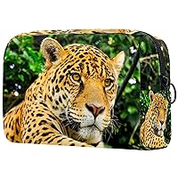 Cosmetic Bag Animal Leopard Oxford Cloth Cosmetic Bags Beautiful Kind Makeup Bag Personalized Purse Pouch For Women Girl Teacher Gift 7.3x3x5.1in