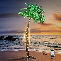 Lightshare 7 Feet Palm Tree, 96LED Lights, Decoration for Home, Party, Christmas, Nativity, Outdoor Patio