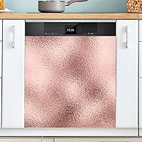 Rose Gold Metal Texture Dishwasher Magnet Cover Dishwasher Covers for The Front Magnetic Dishwasher Cover Panel Magnetic Refrigerator Cover for Kitchen Farmhouse Home Decor - 23 X 26 in