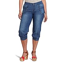 Southpole Juniors Plus-Size Cropped Pant with Elastic Waistband
